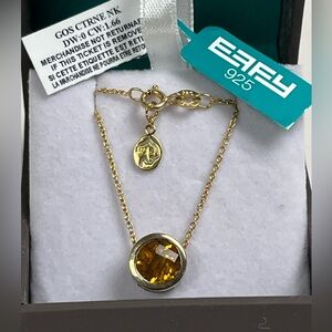 EFFY Gold Over Silver 925 & Yellow Citrine Pendant New
